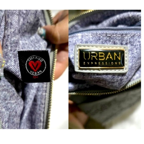 Urban Expressions Gray Vegan Leather Foldable Clutch, No Chain, Clutch Only - Picture 5 of 6